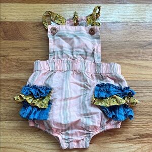Matilda Jane Pink and Blue Striped  Bubble Romper